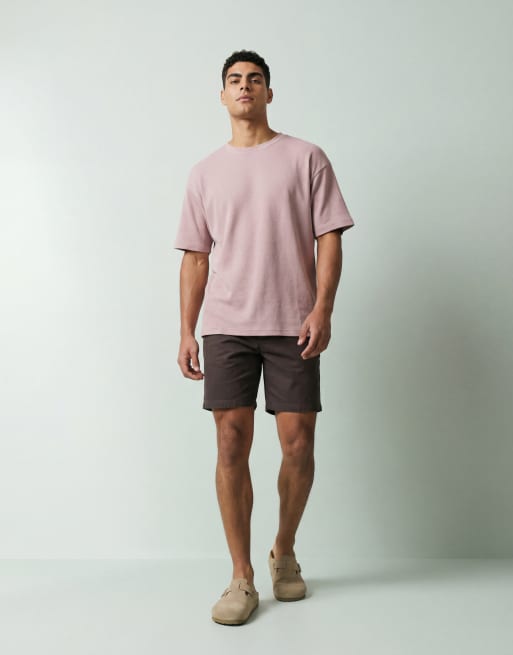 New Look - T-shirt in tessuto a nido d'ape rosa in coordinato, 9 di 10