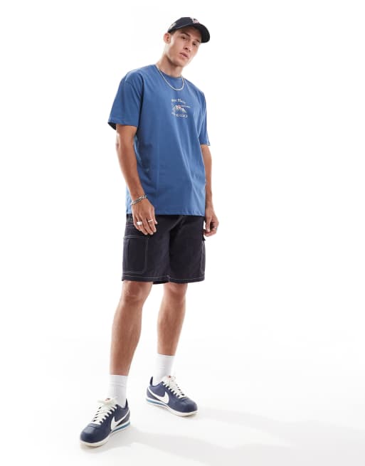 New Look – T-Shirt in Vintage-Blau mit „Mont Blanc“-Print, 4 von 4