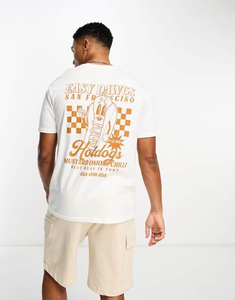 New Look – T-Shirt in Weiß mit Hotdog-Print - view 1