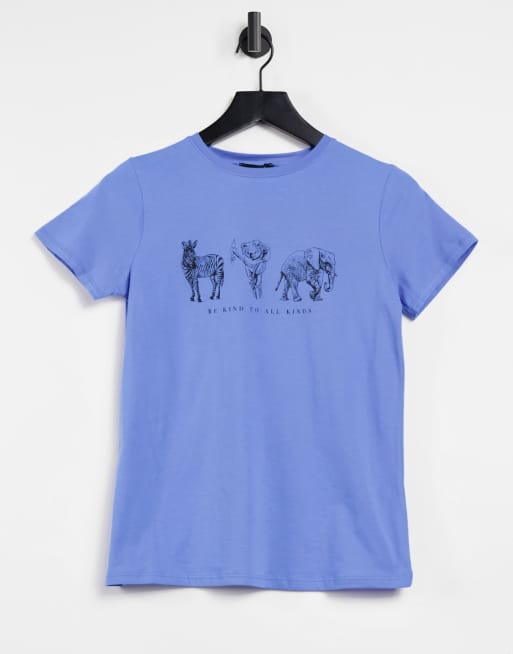 New Look - T-shirt met 'Be Kind'-print in blauw