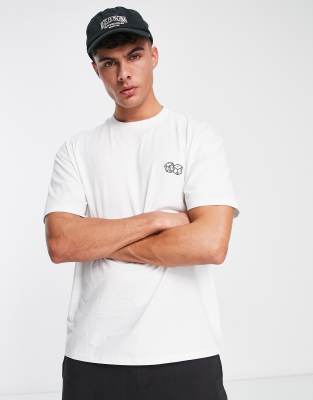 New Look - T-shirt met geborduurde dobbelstenen in wit