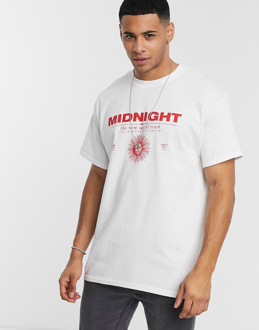 New Look - T-shirt met midnightprint in wit