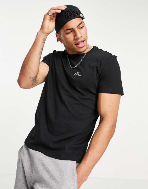 New Look - T-shirt met 'NLM' borduursel in zwart