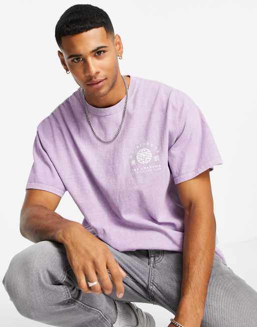 New Look - T-shirt met 'No Regrets' print in overdye lila