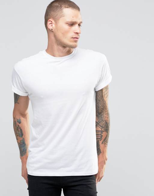 New Look T-shirt met in wit | ASOS