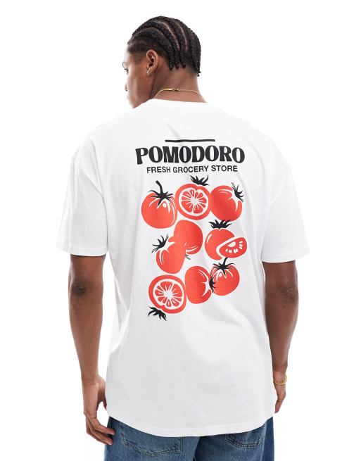 New Look - T-shirt met pomodoro-print in wit