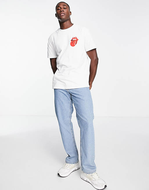 Anekdote Pool homoseksueel New Look - T-shirt met 'Rolling Stones Records' in wit | ASOS