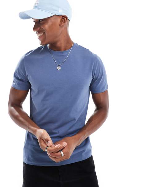 New Look - T-shirt met ronde hals in vintage indigo - view 1