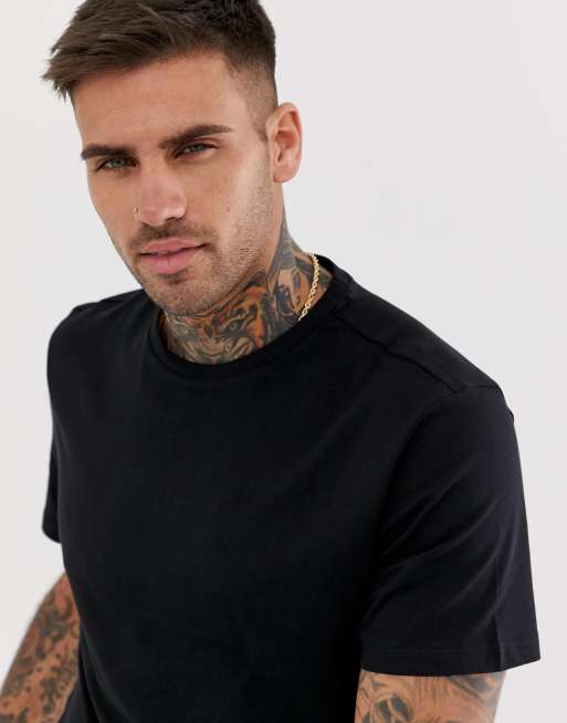 New Look - T-shirt met ronde hals in zwart