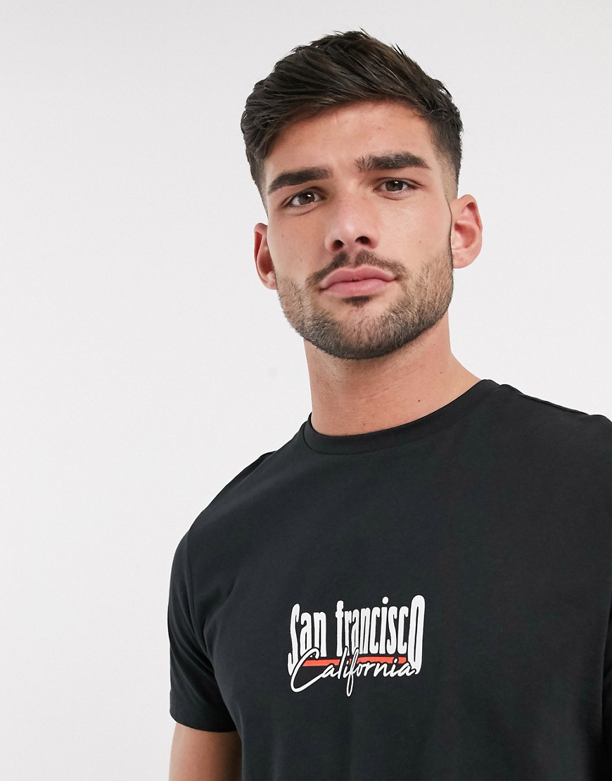 New Look - T-shirt met San Francisco-print in zwart