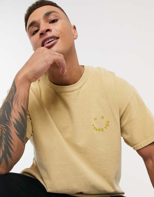 New Look - T-shirt met smile-gezicht in geel