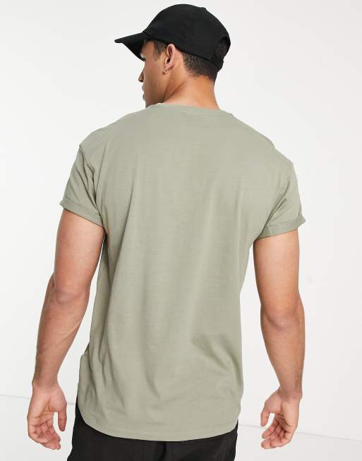 New Look – T-Shirt mit Rosenstickerei in Khaki, 2 von 4