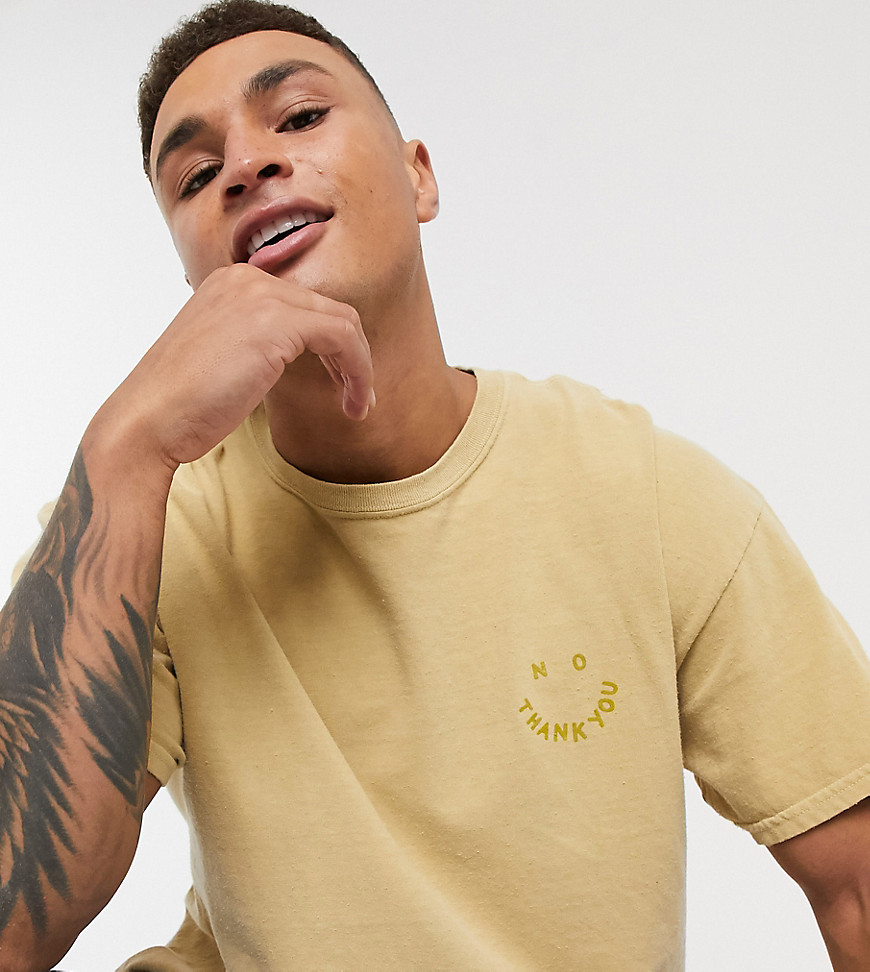New Look – T-Shirt mit Smiley-Gesicht in Gelb