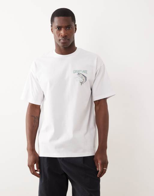 New Look - T-shirt oversize à logo Lake - Blanc, 5 de 5