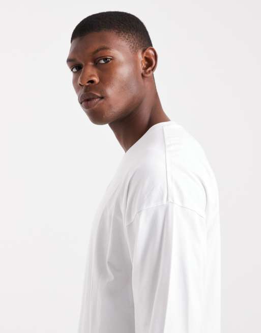 New Look - T-shirt oversize à manches longues - Blanc, 4 de 5