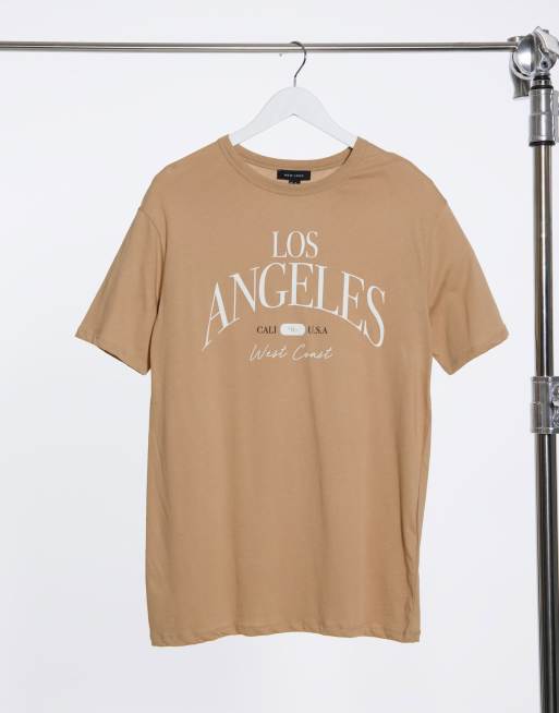 New Look - T-shirt oversize à slogan Los Angeles - Vison