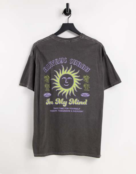 New Look - T-shirt oversize avec imprimé dans le dos - Gris - view 1
