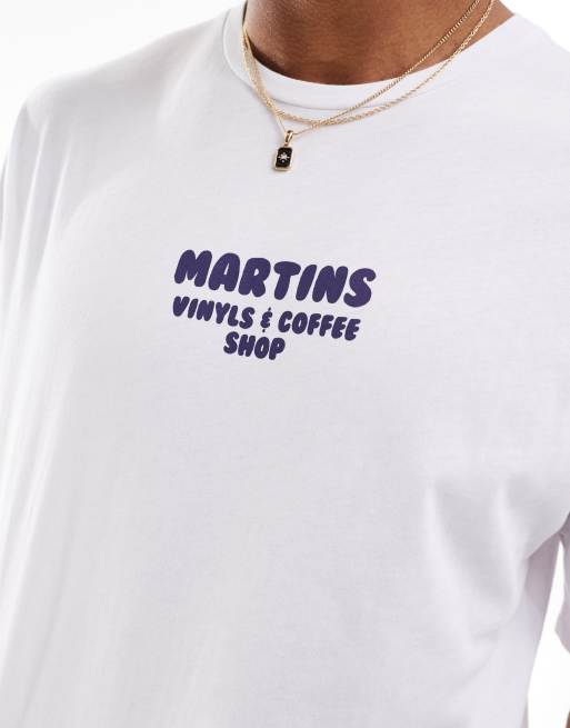 New Look - T-shirt oversize bianca con stampa Vinyl Shop, 3 di 4