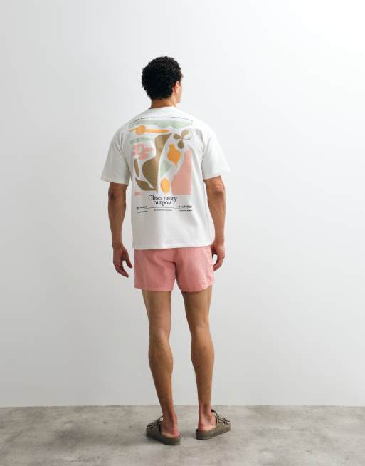 New Look - T-shirt oversize color crema con logo bombato