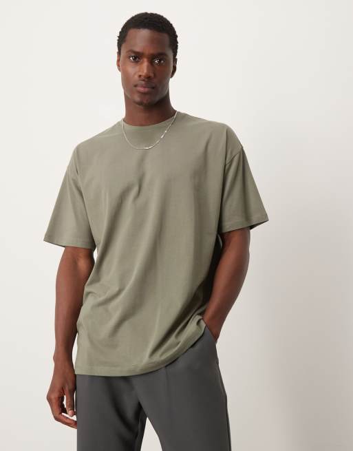 New Look - T-shirt oversize color oliva