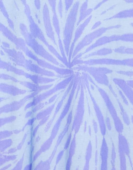 New Look - T-shirt oversize effet tie-dye à motif peace & love - Bleu, 2 de 4