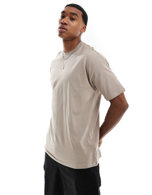 New Look - T-shirt oversize marrone chiaro