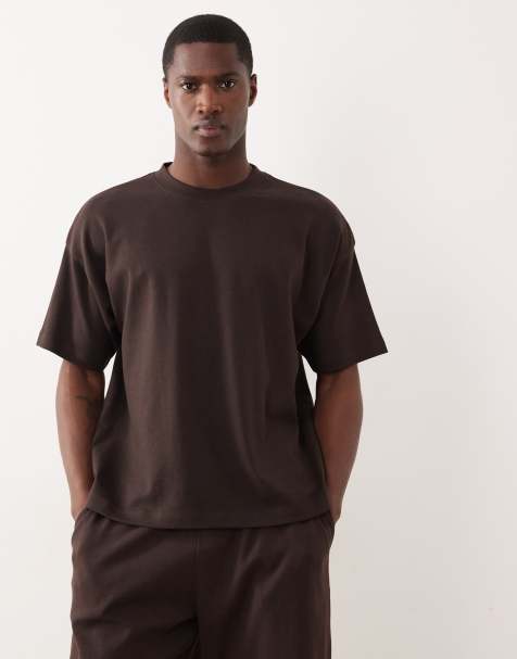 New Look - T-shirt oversize marrone squadrato in coordinato - view 1