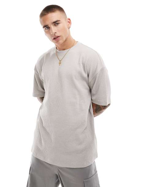 New Look - T-shirt oversize testurizzata color pietra - view 1