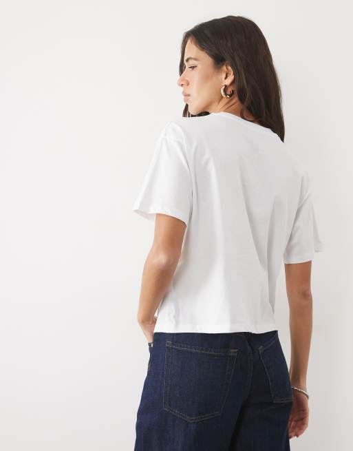 New Look - T-shirt squadrata bianca, 4 di 4