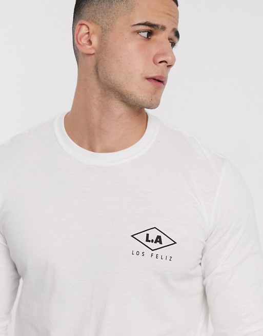New Look t-shirt with Los Feliz chest print in white
