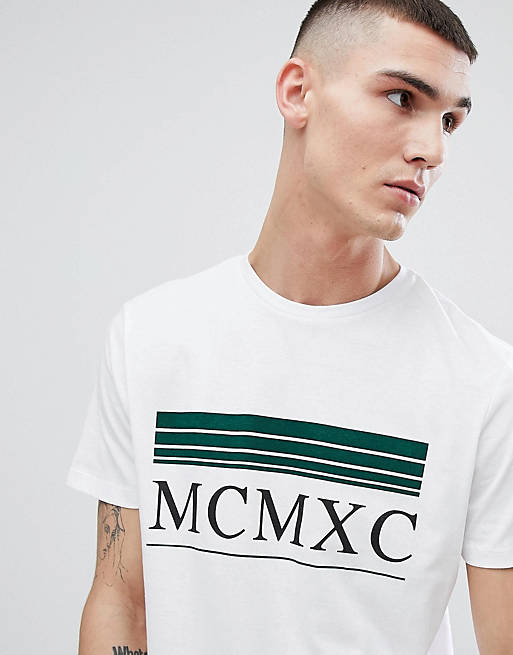 New Look T-Shirt With Mcmxc Print In White | ASOS