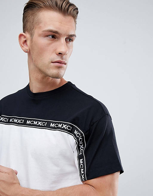 New Look T-Shirt With Tape Detail in Black | ASOS