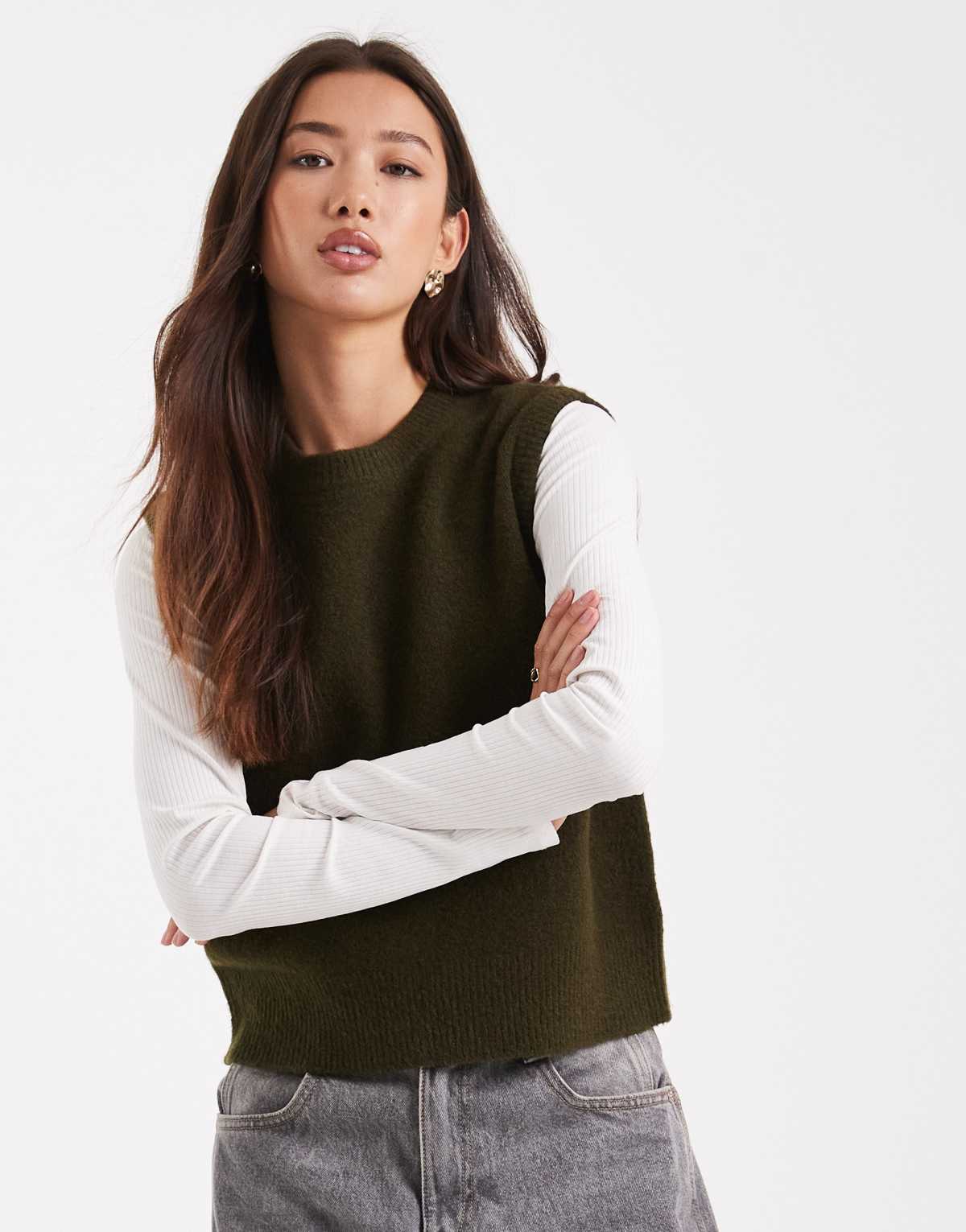 New Look tabard vest in khaki