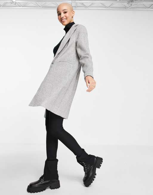 New look shop grey check coat