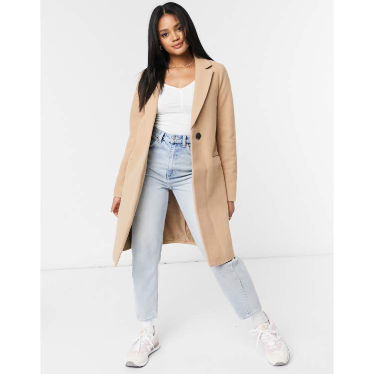 New Look tailored coat in camel | ASOS