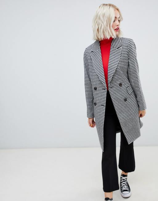 New Look tailored coat in hounds tooth | ASOS