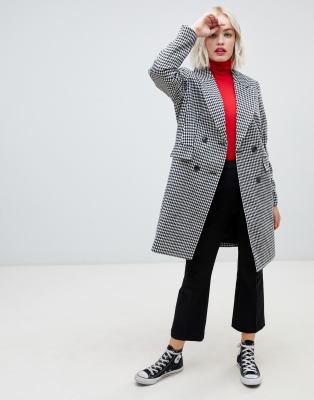 new look houndstooth coat