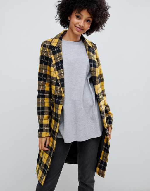 New look clearance plaid check coat