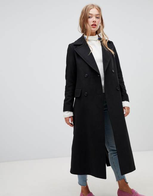 New Look tailored maxi coat in black