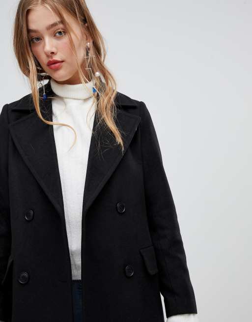 New Look tailored maxi coat in black ASOS