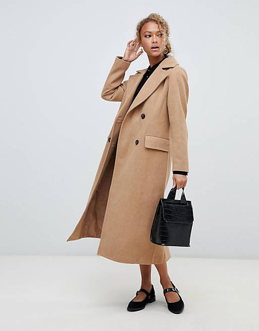 New Look tailored maxi coat in camel