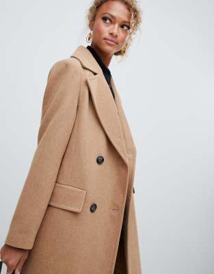 new look tailored maxi coat in camel