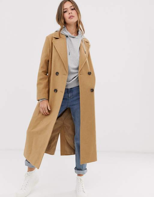 New Look Tailored Maxi Coat In Camel Asos