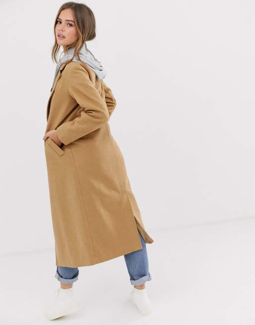 New look tailored on sale maxi coat in camel