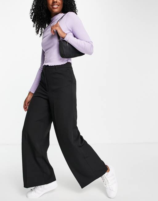 Black tailored clearance wide leg trousers