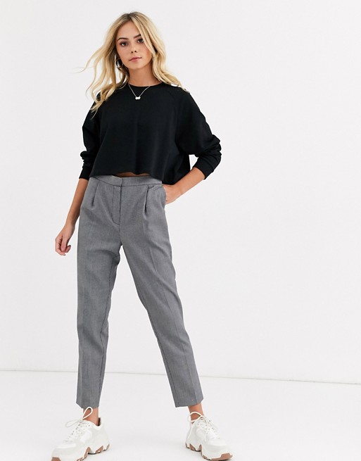 New Look tailored work trouser in grey pattern