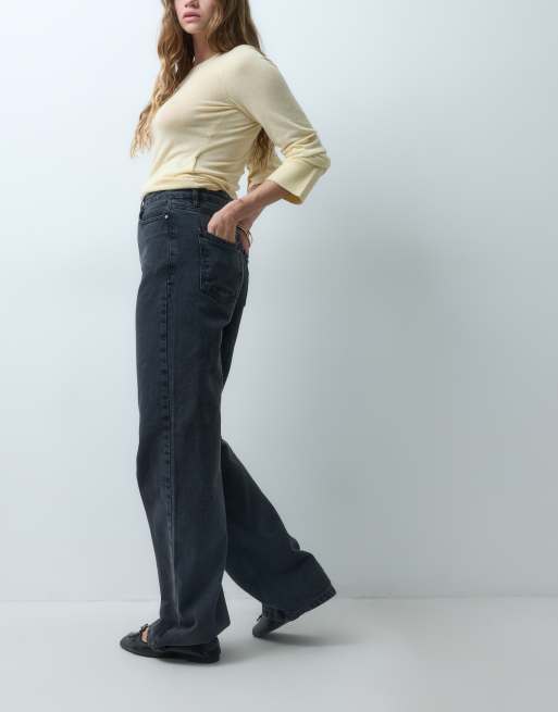 New Look Tall Adalae wide leg jeans in black, 2 of 5