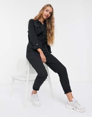 new look boiler suit black