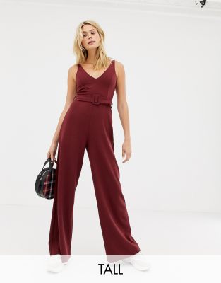 burgundy jumpsuit new look