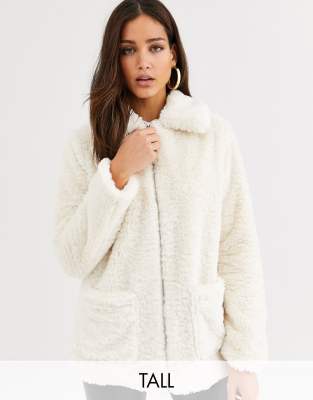 new look white teddy jacket